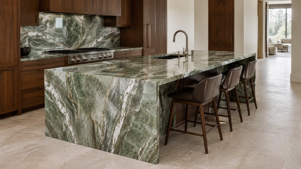Green Quartzite rau Daim Ntawv Qhia Sab Hauv Tsim